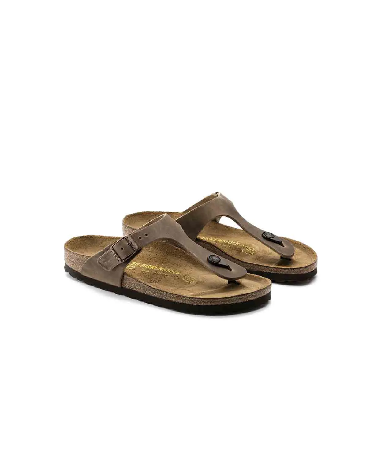Womens Birkenstock Shoes Birkenstock Gizeh Oiled Leather Tobacco Brown Sandals