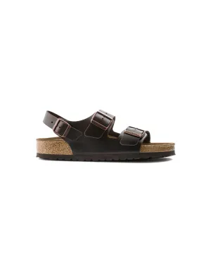Womens Birkenstock Shoes Birkenstock Milano Leather Dark Brown Sandals