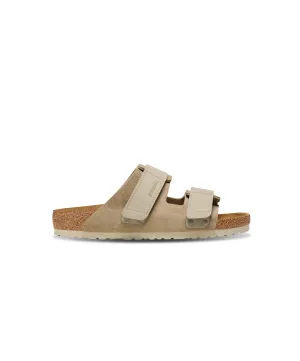 Womens Birkenstock Shoes Birkenstock Uji Suede/Nubuck Leather Taupe Sandals