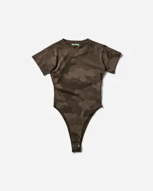 Dunkelolives Camo-Temple-Body für Damen