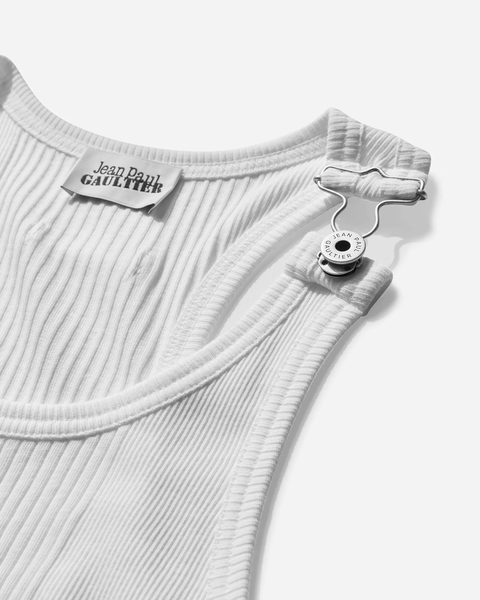 Weißes Cropped Patch Tanktop für Damen