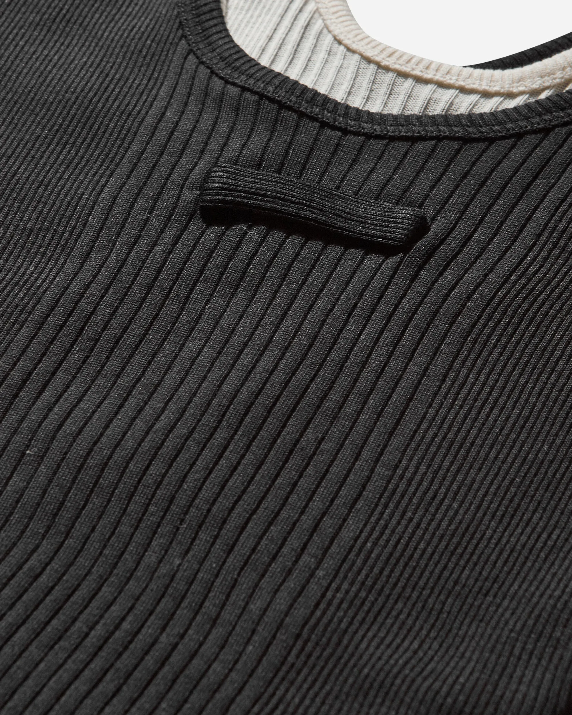 Damen Doppeltes Tanktop mit Drapierung Schwarz