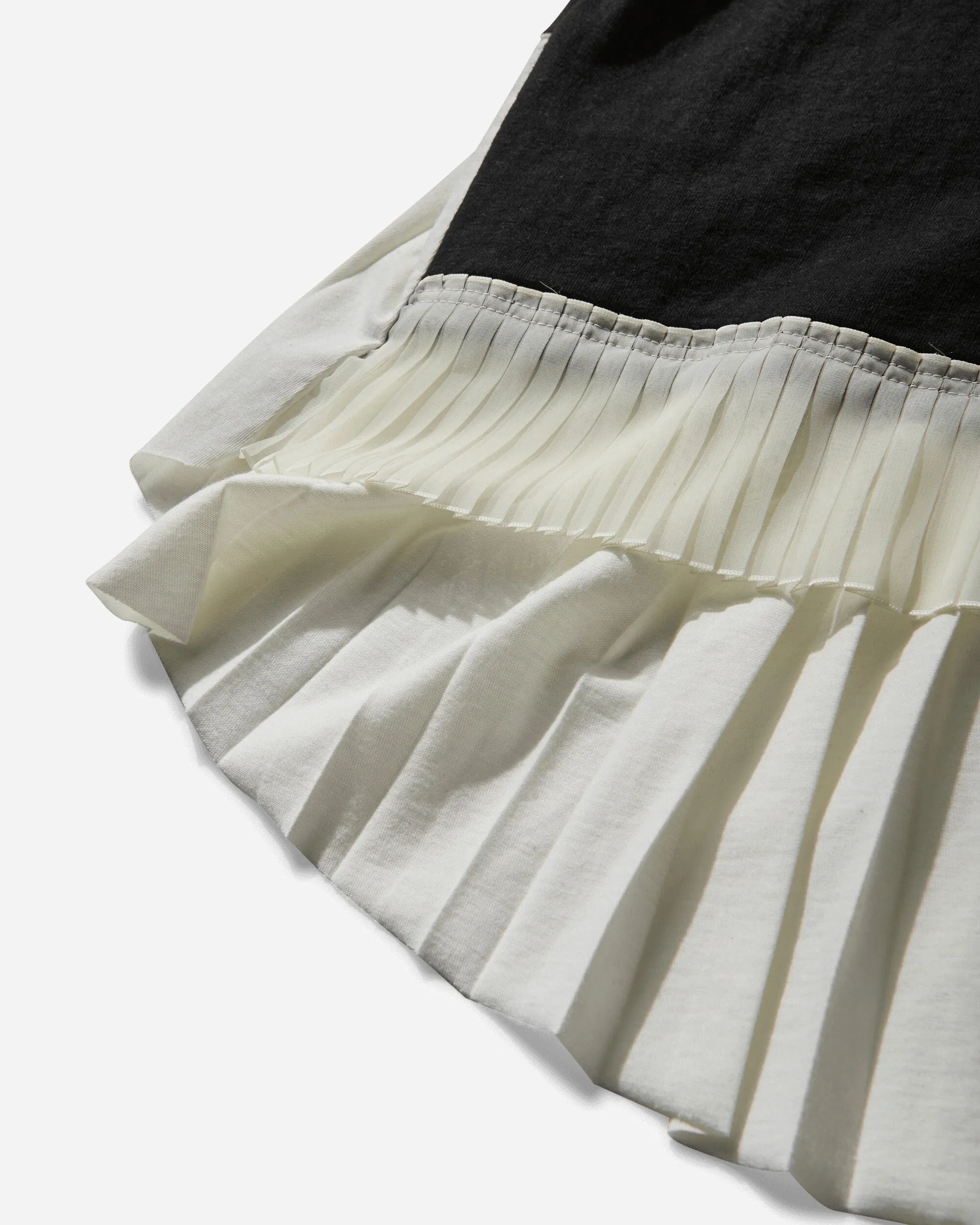 Damen T-Shirt mit Plisseesaum Schwarz