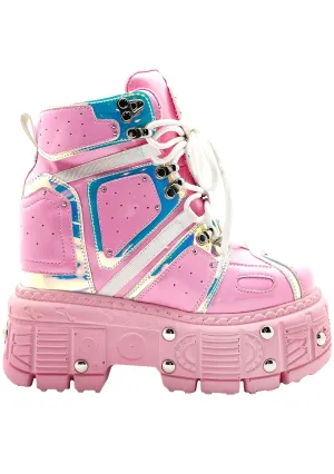 X LASR Exclusive Mangosteen 05 Electro Shock Pink Platform Sneakers